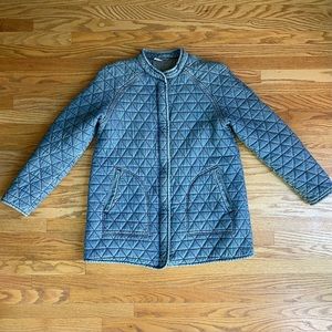 Beautiful Free People quilted kimono blue denim jacket
